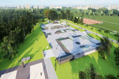 Projekt eines Skateparks aus Beton - Jaworzno (Podłęże Park)