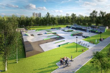 Projekt eines Skateparks aus Beton - Jaworzno (Podłęże Park)