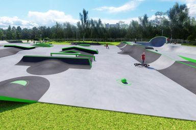 Projekt eines Skateparks aus Beton - Jaworzno (Podłęże Park)