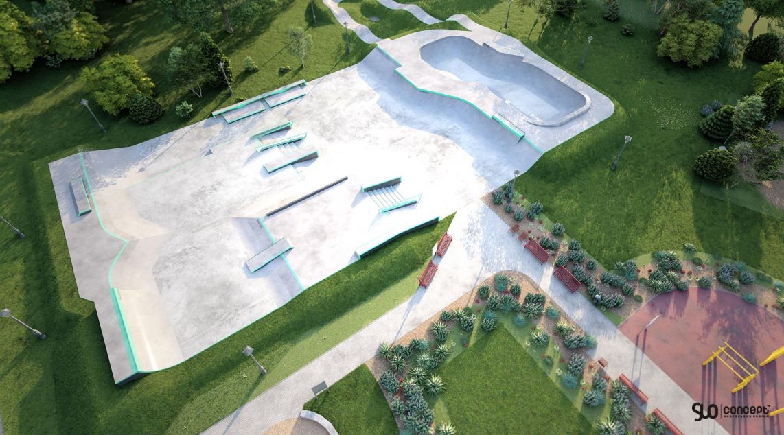 Betonowy skatepark Wojkowice