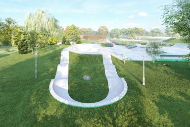 Projekt eines Skateparks aus Beton - Wojkowice