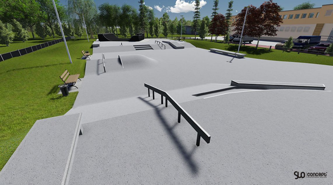 Project and concept skatepark in Bedzin