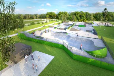 Projekt eines Skateparks aus Beton - Jaworzno (Podłęże Park)