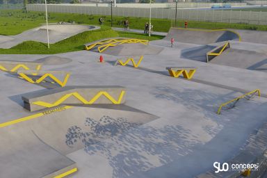 Projekt eines Skateparks aus Beton - Minsk Mazowiecki