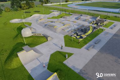 Projekt eines Skateparks aus Beton - Minsk Mazowiecki