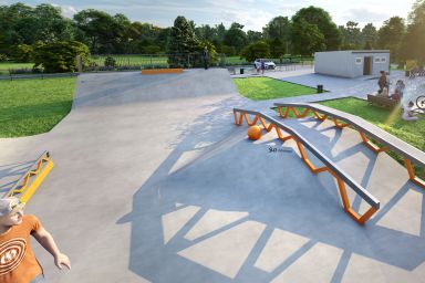 Projekt eines Skateparks aus Beton - Nowa Wieś Wielka
