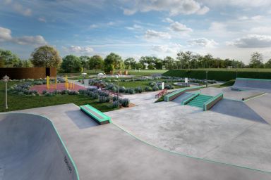 Projekt eines Skateparks aus Beton - Wojkowice