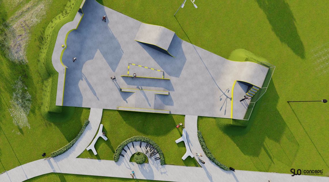 Projekt skateparku betonowego