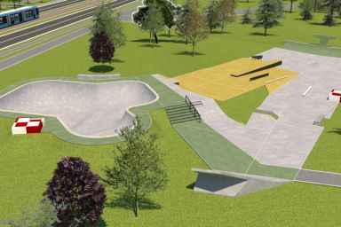 Projekt skateparku - Kraków Park Lotników