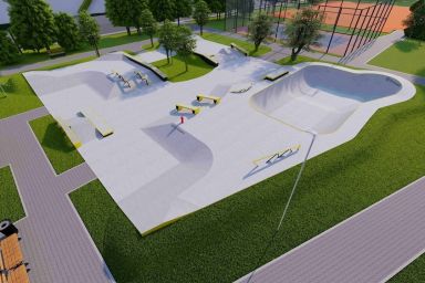 Projekt skateparku betonowego - Skatepark Wrocław (ul. Ślężna)