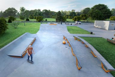 Projekt eines Skateparks aus Beton - Nowa Wieś Wielka