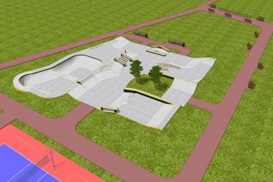 Projekt skateparku betonowego - Skatepark Wrocław (ul. Ślężna)