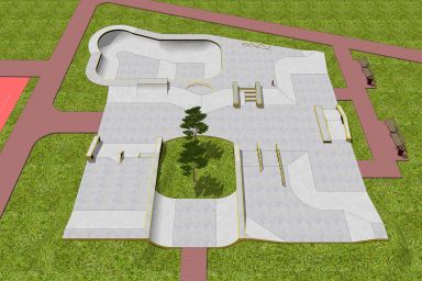 Projekt skateparku betonowego - Skatepark Wrocław (ul. Ślężna)