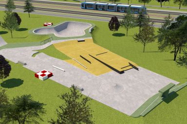 Projekt skateparku - Kraków Park Lotników