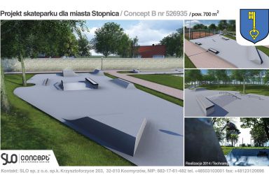 Projekt skateparku betonowego - Stopnica