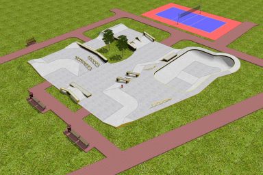 Projekt skateparku betonowego - Skatepark Wrocław (ul. Ślężna)