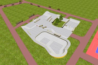 Projekt skateparku betonowego - Skatepark Wrocław (ul. Ślężna)