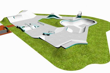 Projekt skateparku betonowego - Skatepark Knurów