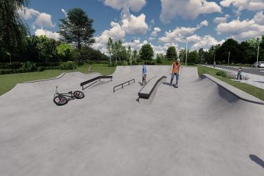 Projekt skateparku betonowego - Warszawa Wał Miedzeszyński