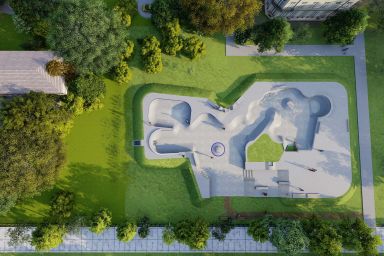 Prosjekt med en skatepark i betong - Władysławowo