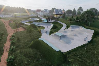 Projekt skateparku betonowego Sidzina 