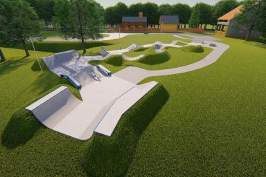 Projekt skateparku betonowego - Kraków (ul. Kąpielowa)