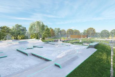 Projekt eines Skateparks aus Beton - Wojkowice