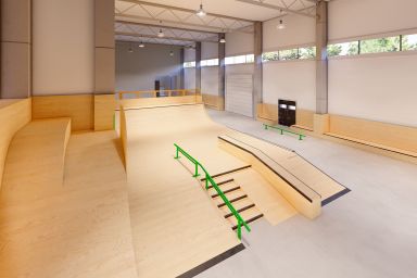 Skatepark intérieur à Cracovie - Streetpark