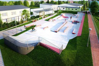 Projekt eines Skateparks aus Beton - Brzeg