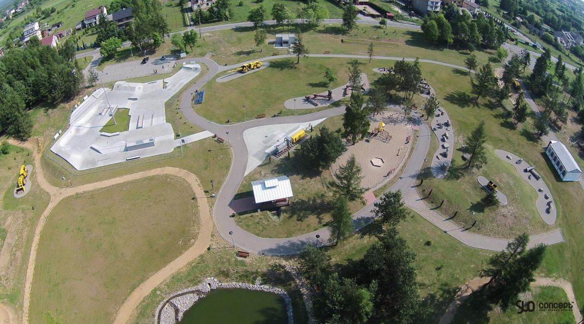 View of the skate park in Olkusz