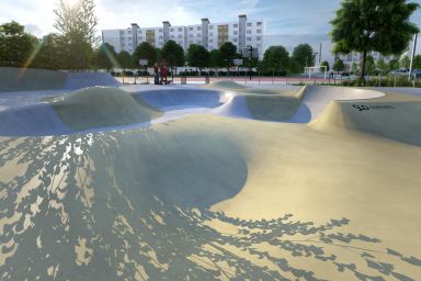 Projet de skatepark en béton - Varsovie Wilanów