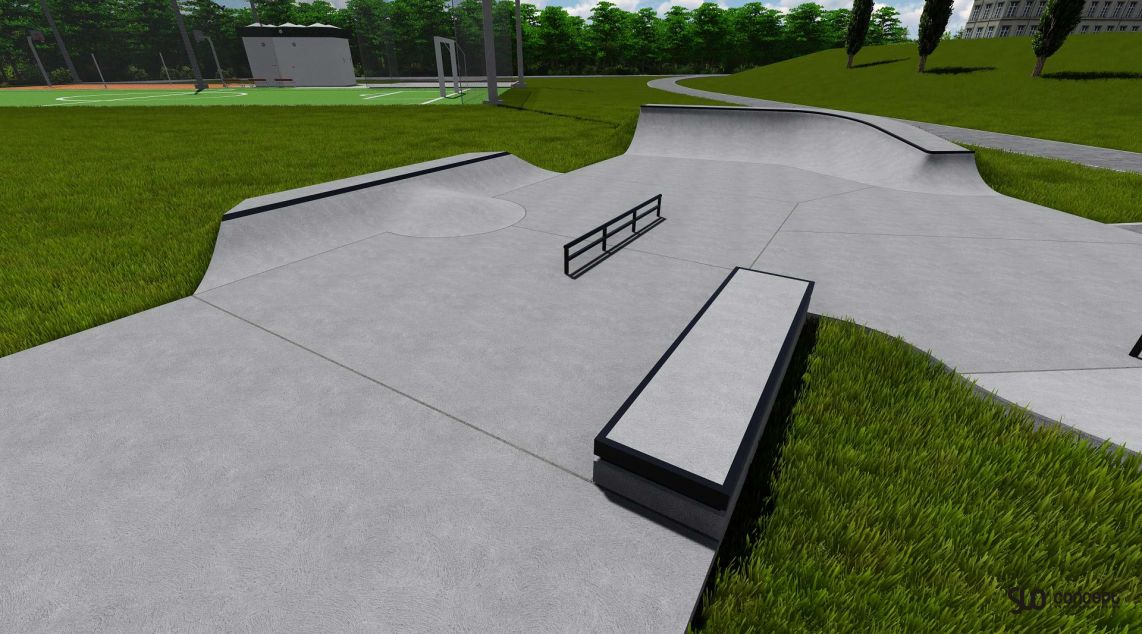 Visualisering av Slo Concept skatepark