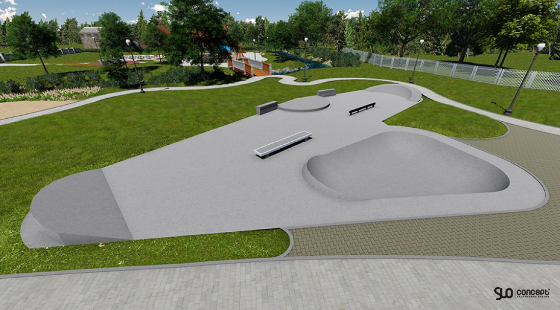 Visualization of the skatepark in Turosn Koscielna