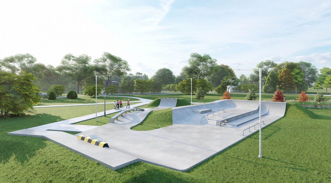 Widok ogólny – projekt skateparku