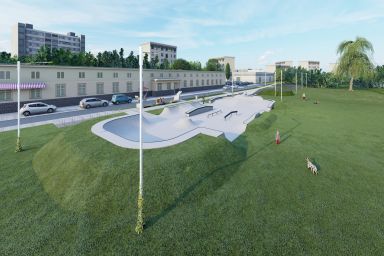 Projekt skateparku betonowego - Warszawa Wał Miedzeszyński